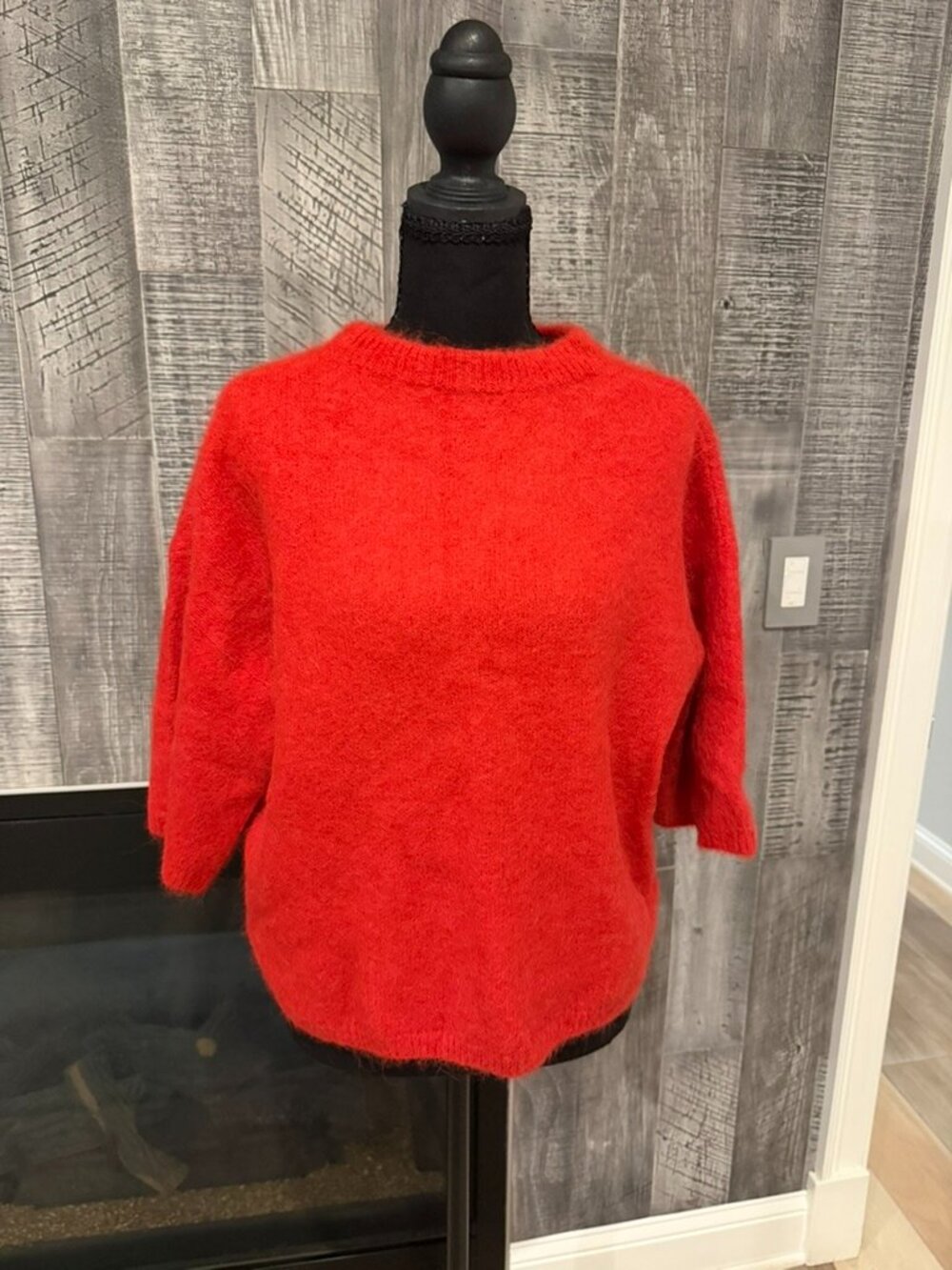Pistola Red Mohair Blend Oversized Crew Sweater S